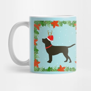 Black Labrador with Santa hat Mug